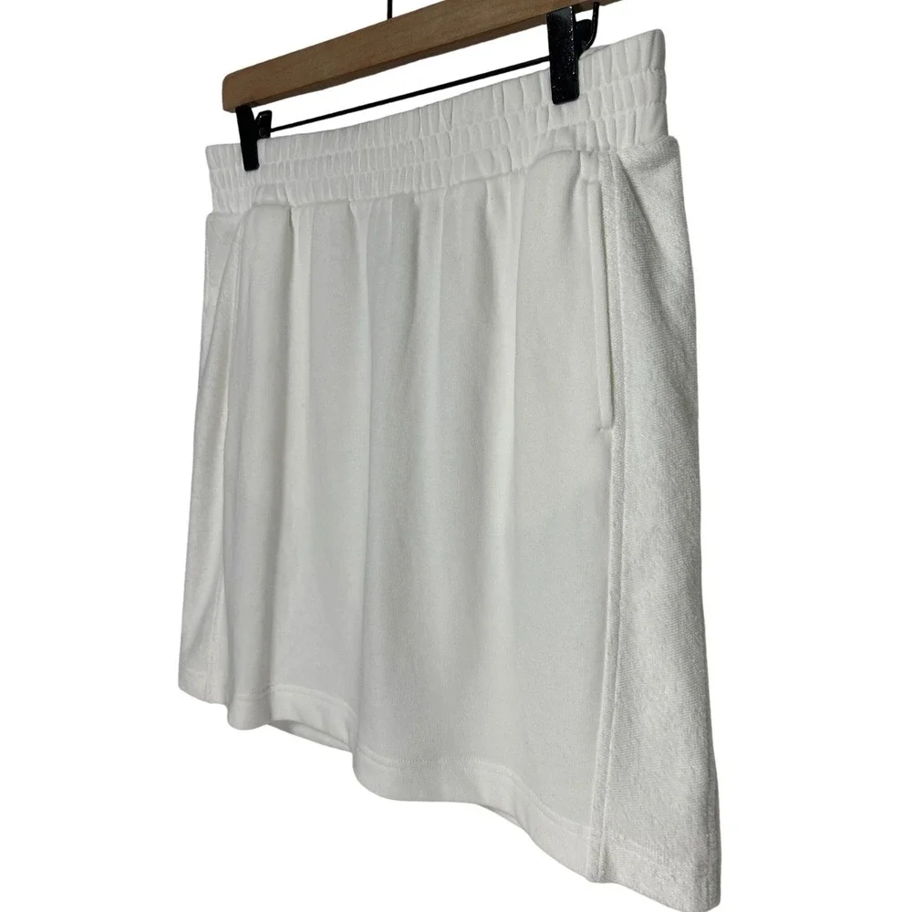 Lou &‎ Grey White French Terry Mini Skirt Size L Poolside Cover Up